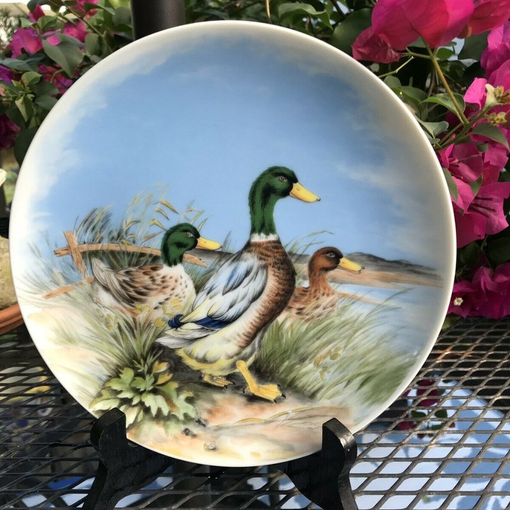 Pair Of 2 Two Vintage 7 3/4” Mallard Duck Plates - Picture 2 of 7